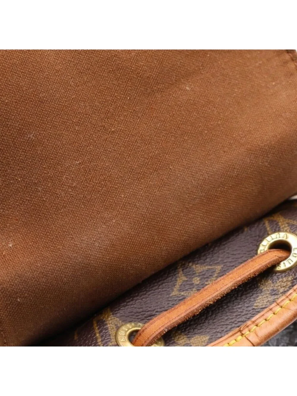 Louis Vuitton Monogram Montsouris PM Backpack Brown Leather Gold